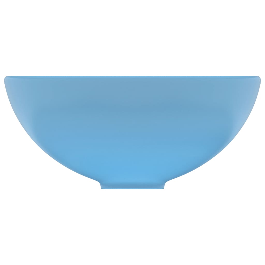vidaXL Luxury Bathroom Basin Round Matt Light Blue 32.5x14 cm Ceramic