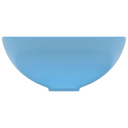 vidaXL Luxury Bathroom Basin Round Matt Light Blue 32.5x14 cm Ceramic