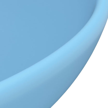 vidaXL Luxury Bathroom Basin Round Matt Light Blue 32.5x14 cm Ceramic