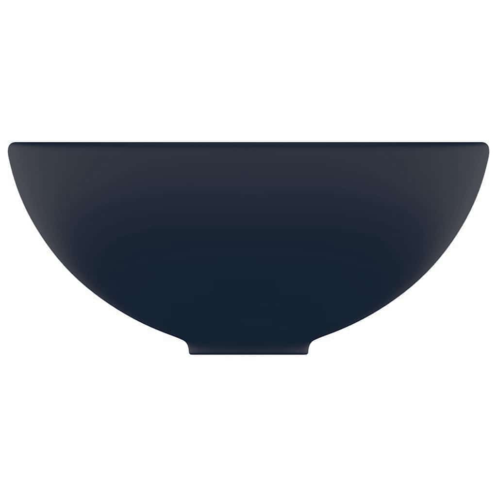 vidaXL Luxury Bathroom Basin Round Matt Dark Blue 32.5x14 cm Ceramic