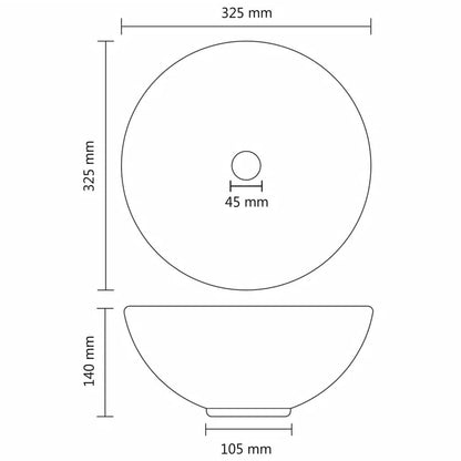 vidaXL Luxury Bathroom Basin Round Matt Dark Blue 32.5x14 cm Ceramic