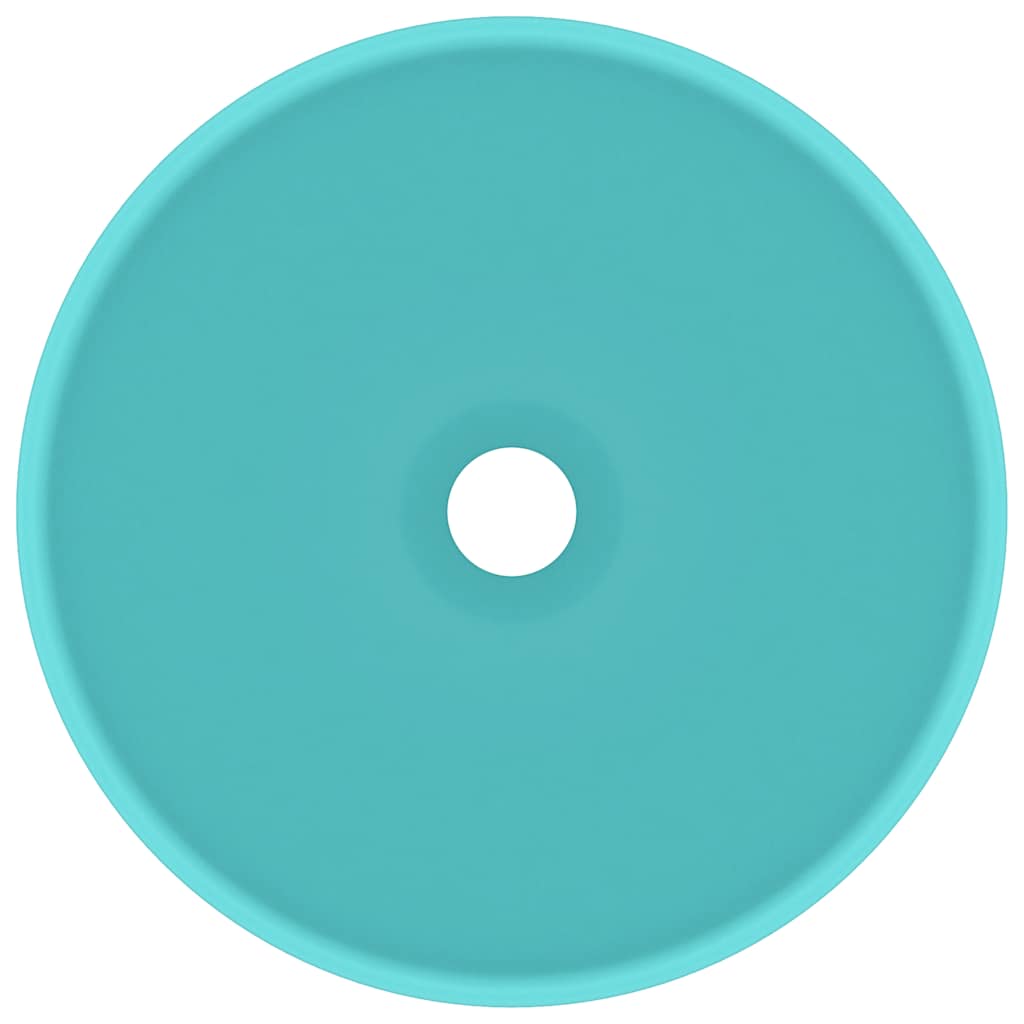 vidaXL Luxury Bathroom Basin Round Matt Light Green 32.5x14 cm Ceramic