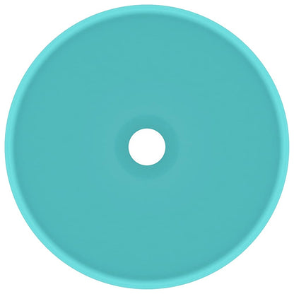 vidaXL Luxury Bathroom Basin Round Matt Light Green 32.5x14 cm Ceramic