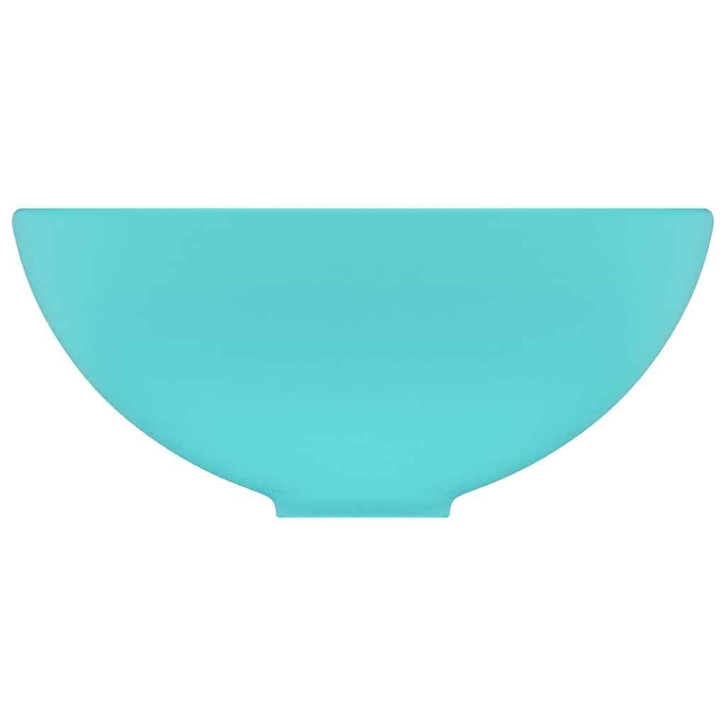 vidaXL Luxury Bathroom Basin Round Matt Light Green 32.5x14 cm Ceramic
