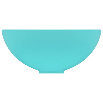 vidaXL Luxury Bathroom Basin Round Matt Light Green 32.5x14 cm Ceramic