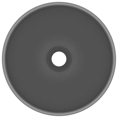 vidaXL Luxury Bathroom Basin Round Matt Dark Grey 32.5x14 cm Ceramic
