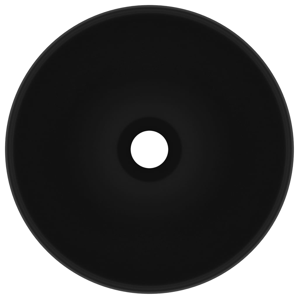 vidaXL Luxury Bathroom Basin Round Matt Black 32.5x14 cm Ceramic