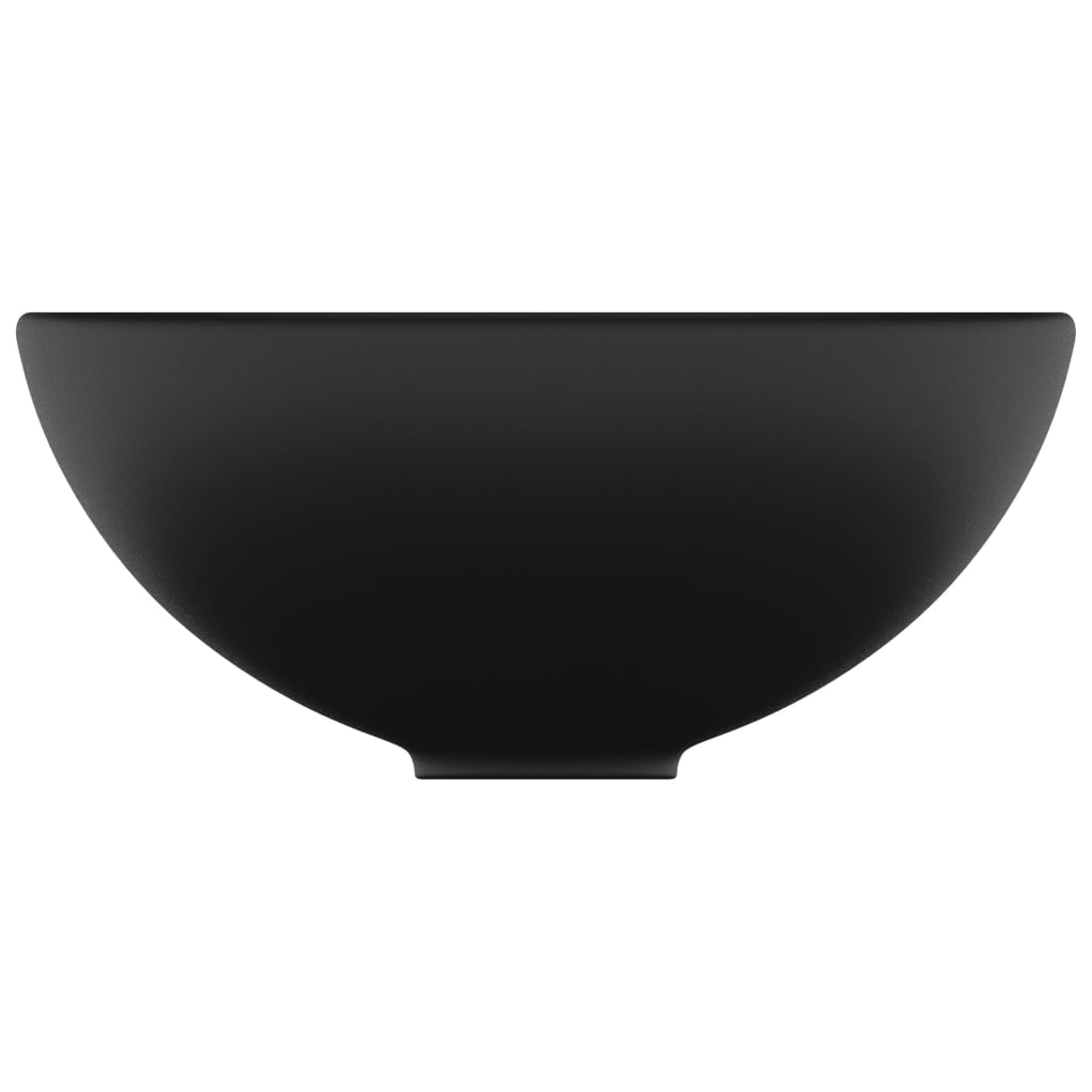vidaXL Luxury Bathroom Basin Round Matt Black 32.5x14 cm Ceramic