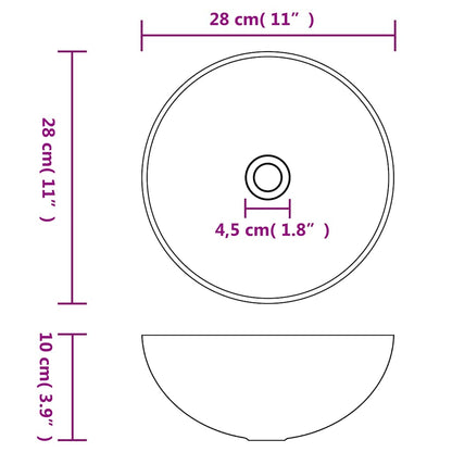 146977 vidaXL Bathroom Sink Ceramic Matt Pink Round