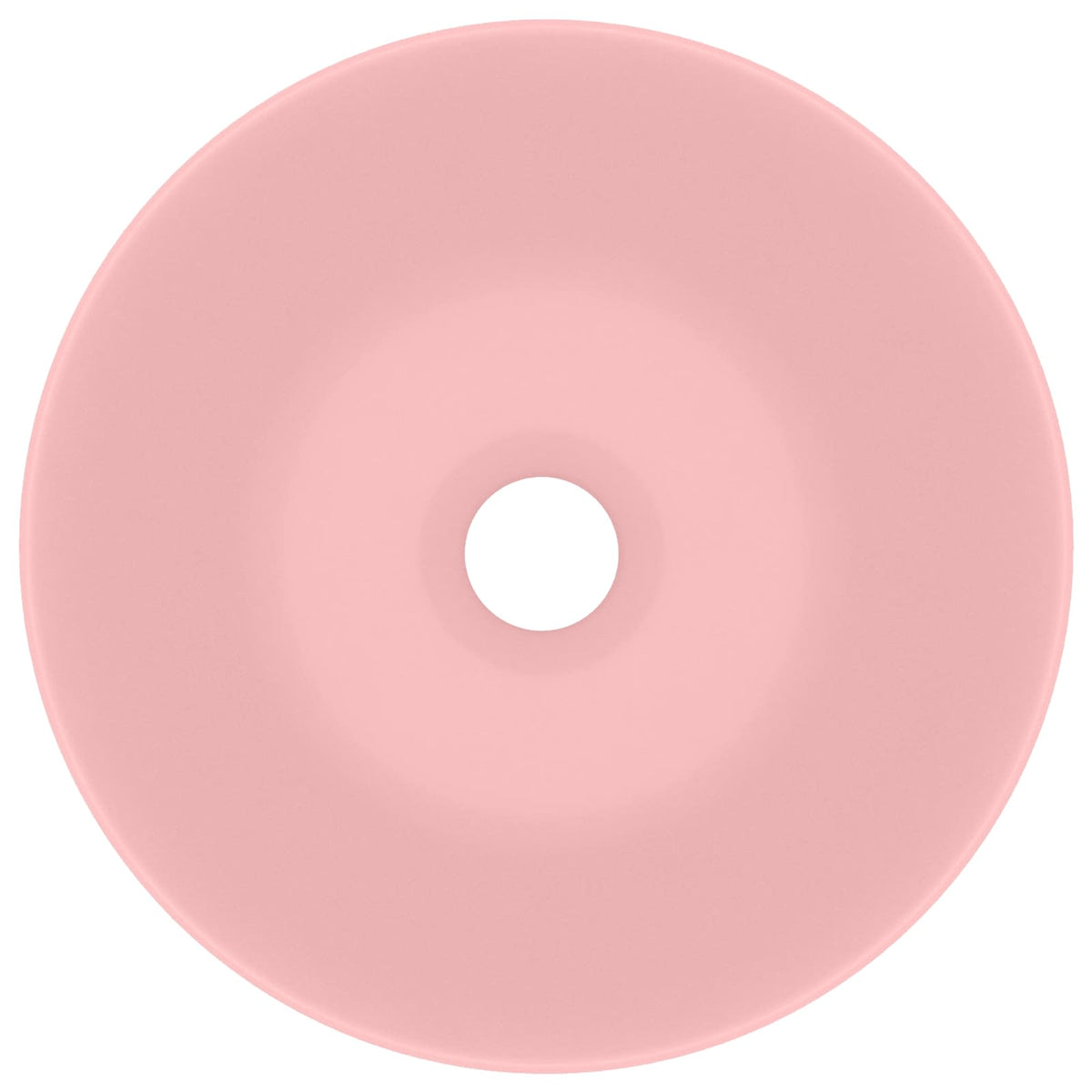 146977 vidaXL Bathroom Sink Ceramic Matt Pink Round