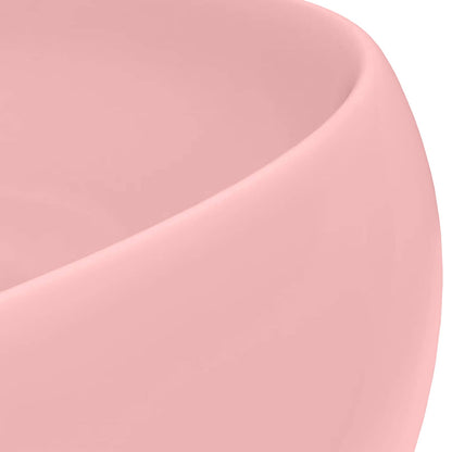 146999 vidaXL Luxury Wash Basin Round Matt Pink 40x15 cm Ceramic