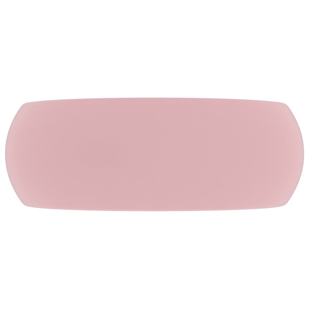 vidaXL Luxury Wash Basin Round Matt Pink 40x15 cm Ceramic
