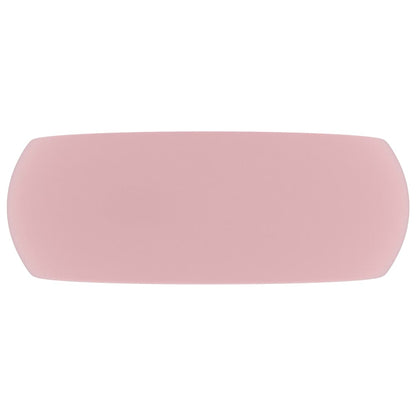 vidaXL Luxury Wash Basin Round Matt Pink 40x15 cm Ceramic