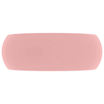 146999 vidaXL Luxury Wash Basin Round Matt Pink 40x15 cm Ceramic