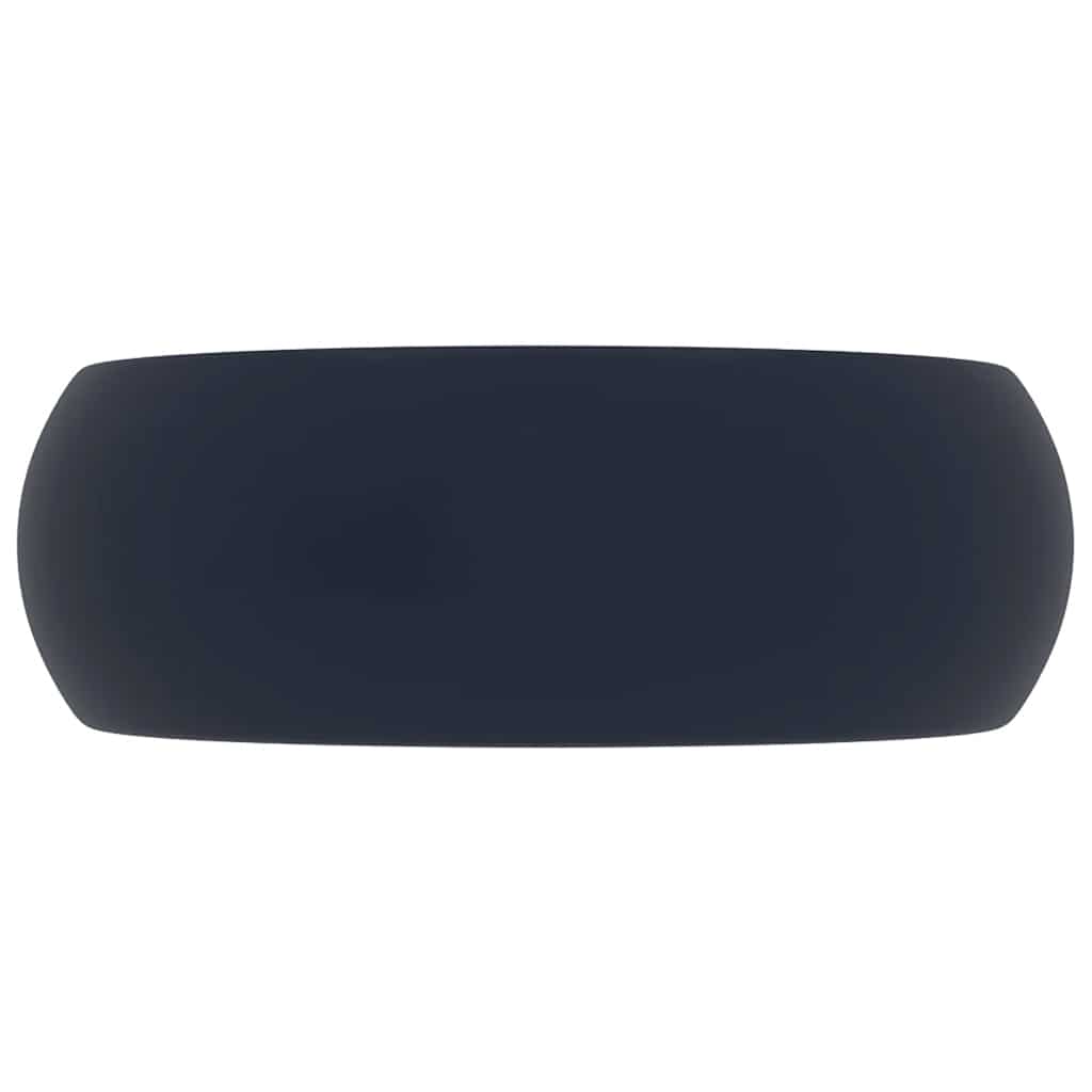 vidaXL Luxury Wash Basin Round Matt Dark Blue 40x15 cm Ceramic