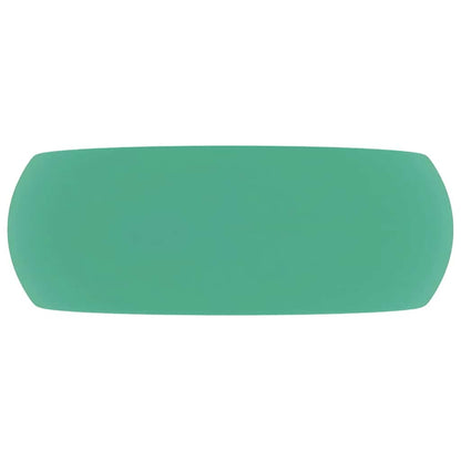 147002 vidaXL Luxury Wash Basin Round Matt Light Green 40x15 cm Ceramic