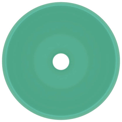 147002 vidaXL Luxury Wash Basin Round Matt Light Green 40x15 cm Ceramic