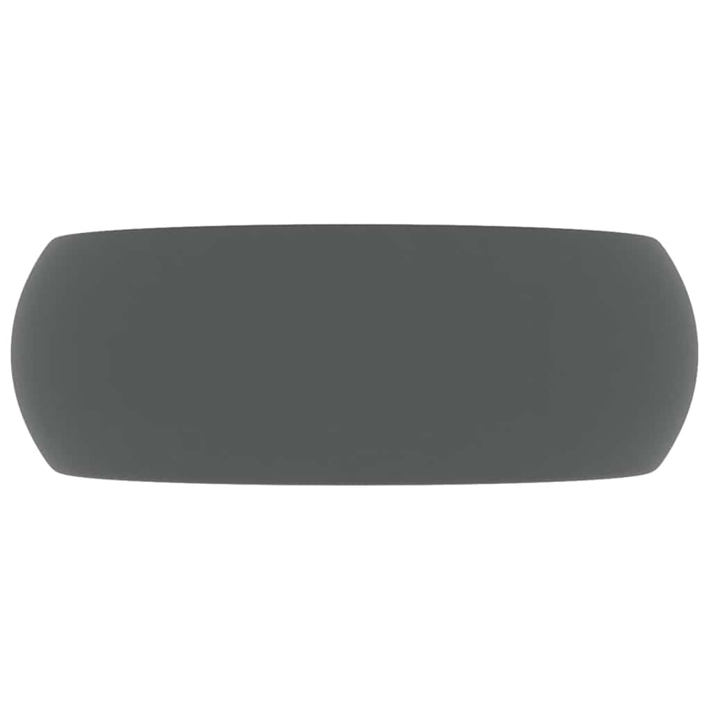 vidaXL Luxury Wash Basin Round Matt Dark Grey 40x15 cm Ceramic