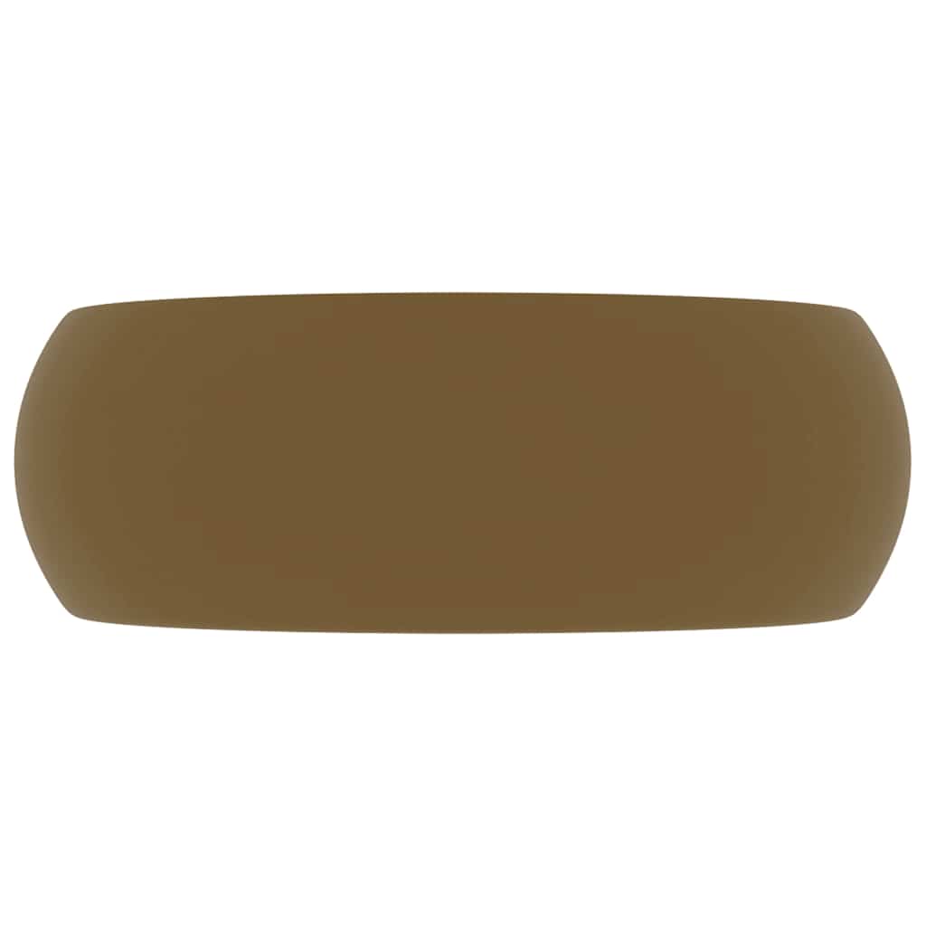 vidaXL Luxury Wash Basin Round Matt Cream 40x15 cm Ceramic