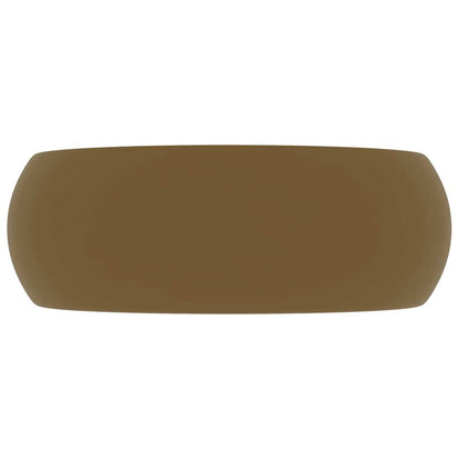 vidaXL Luxury Wash Basin Round Matt Cream 40x15 cm Ceramic