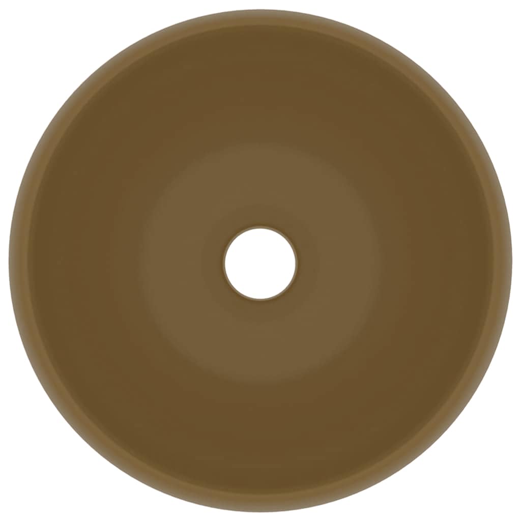 vidaXL Luxury Wash Basin Round Matt Cream 40x15 cm Ceramic