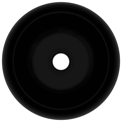 vidaXL Luxury Wash Basin Round Matt Black 40x15 cm Ceramic