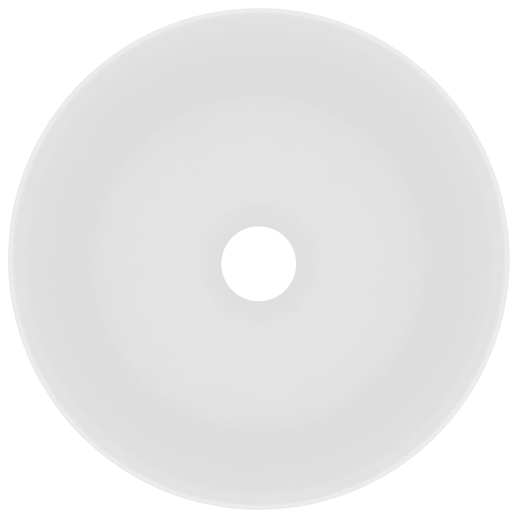 vidaXL Luxury Wash Basin Round Matt White 40x15 cm Ceramic