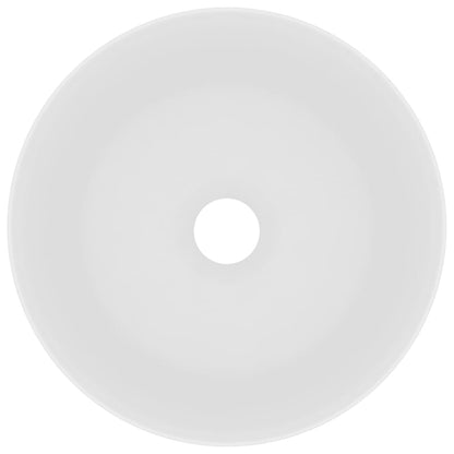 vidaXL Luxury Wash Basin Round Matt White 40x15 cm Ceramic