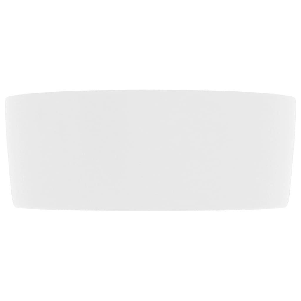 vidaXL Luxury Wash Basin Round Matt White 40x15 cm Ceramic