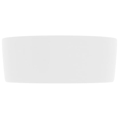 vidaXL Luxury Wash Basin Round Matt White 40x15 cm Ceramic
