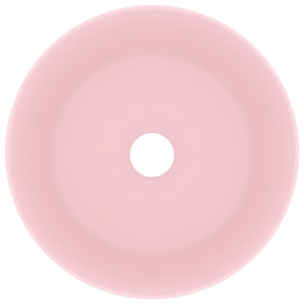 vidaXL Luxury Wash Basin Round Matt Pink 40x15 cm Ceramic