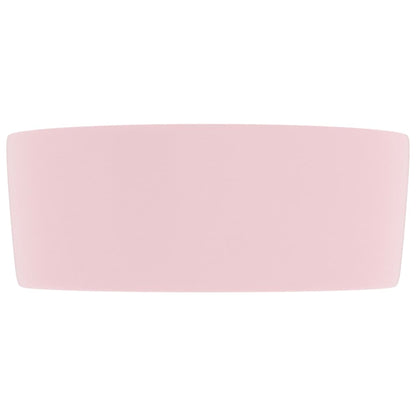 vidaXL Luxury Wash Basin Round Matt Pink 40x15 cm Ceramic