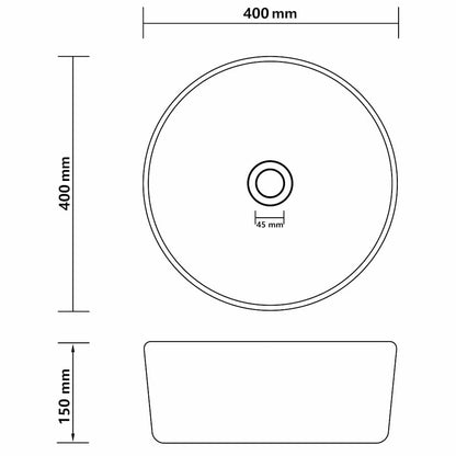 147010 vidaXL Luxury Wash Basin Round Matt Pink 40x15 cm Ceramic