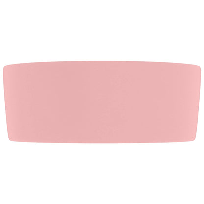 147010 vidaXL Luxury Wash Basin Round Matt Pink 40x15 cm Ceramic
