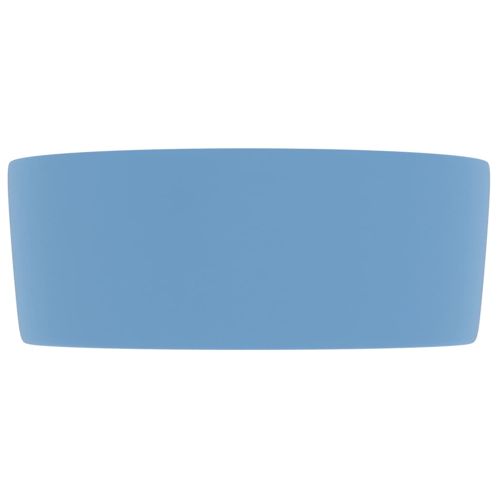 vidaXL Luxury Wash Basin Round Matt Light Blue 40x15 cm Ceramic