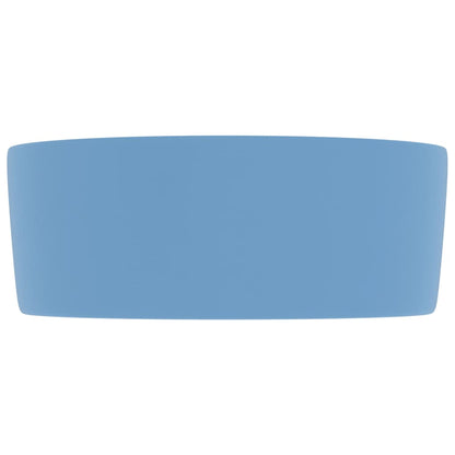 vidaXL Luxury Wash Basin Round Matt Light Blue 40x15 cm Ceramic