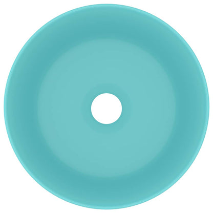 vidaXL Luxury Wash Basin Round Matt Light Green 40x15 cm Ceramic