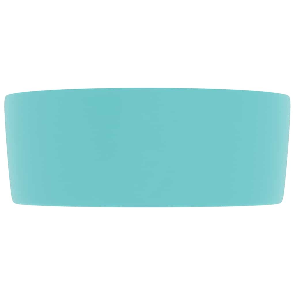 vidaXL Luxury Wash Basin Round Matt Light Green 40x15 cm Ceramic