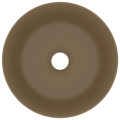 vidaXL Luxury Wash Basin Round Matt Cream 40x15 cm Ceramic