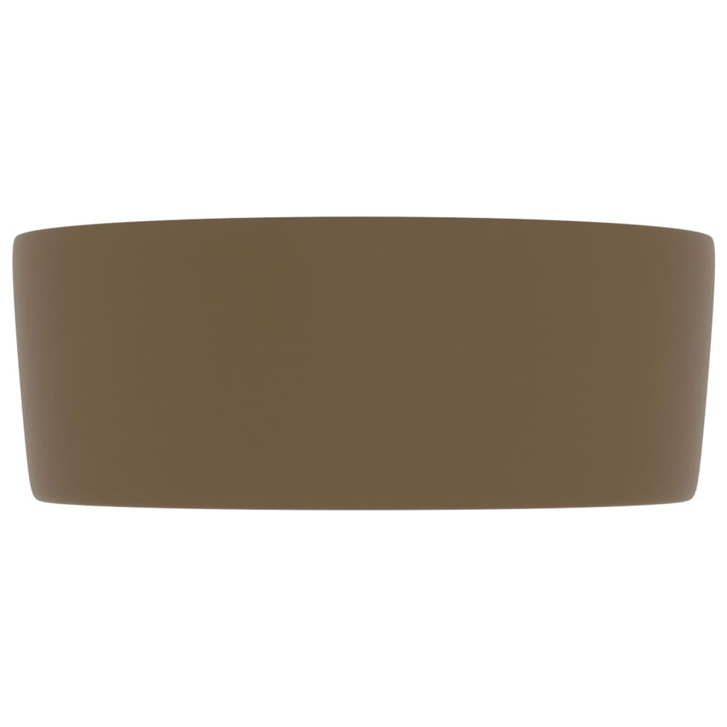 vidaXL Luxury Wash Basin Round Matt Cream 40x15 cm Ceramic