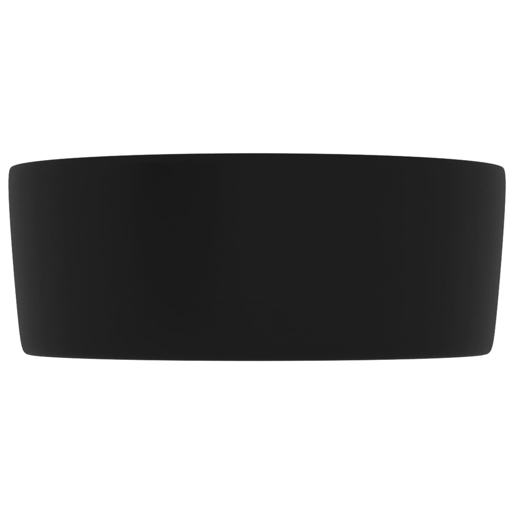 vidaXL Luxury Wash Basin Round Matt Black 40x15 cm Ceramic