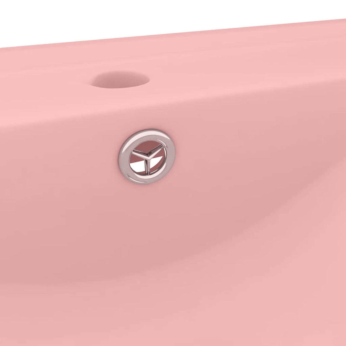 147021 vidaXL Luxury Basin with Faucet Hole Matt Pink 60x46 cm Ceramic