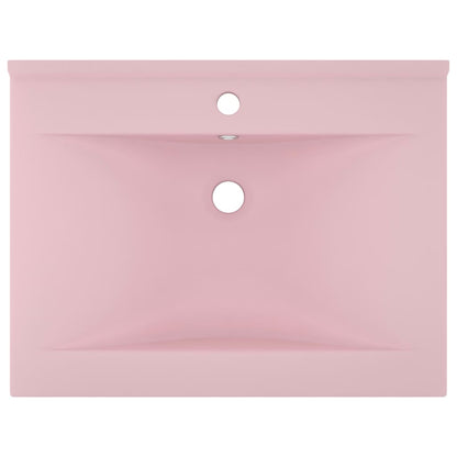 vidaXL Luxury Basin with Faucet Hole Matt Pink 60x46 cm Ceramic
