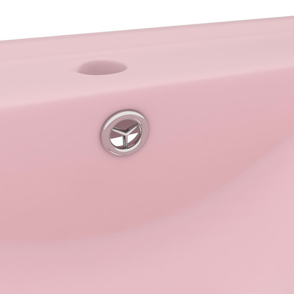 vidaXL Luxury Basin with Faucet Hole Matt Pink 60x46 cm Ceramic