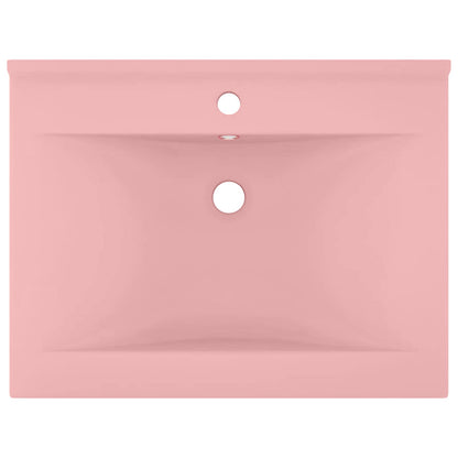 147021 vidaXL Luxury Basin with Faucet Hole Matt Pink 60x46 cm Ceramic