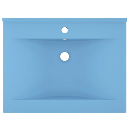vidaXL Luxury Basin with Faucet Hole Matt Light Blue 60x46 cm Ceramic