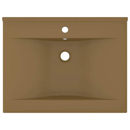 vidaXL Luxury Basin with Faucet Hole Matt Cream 60x46 cm Ceramic