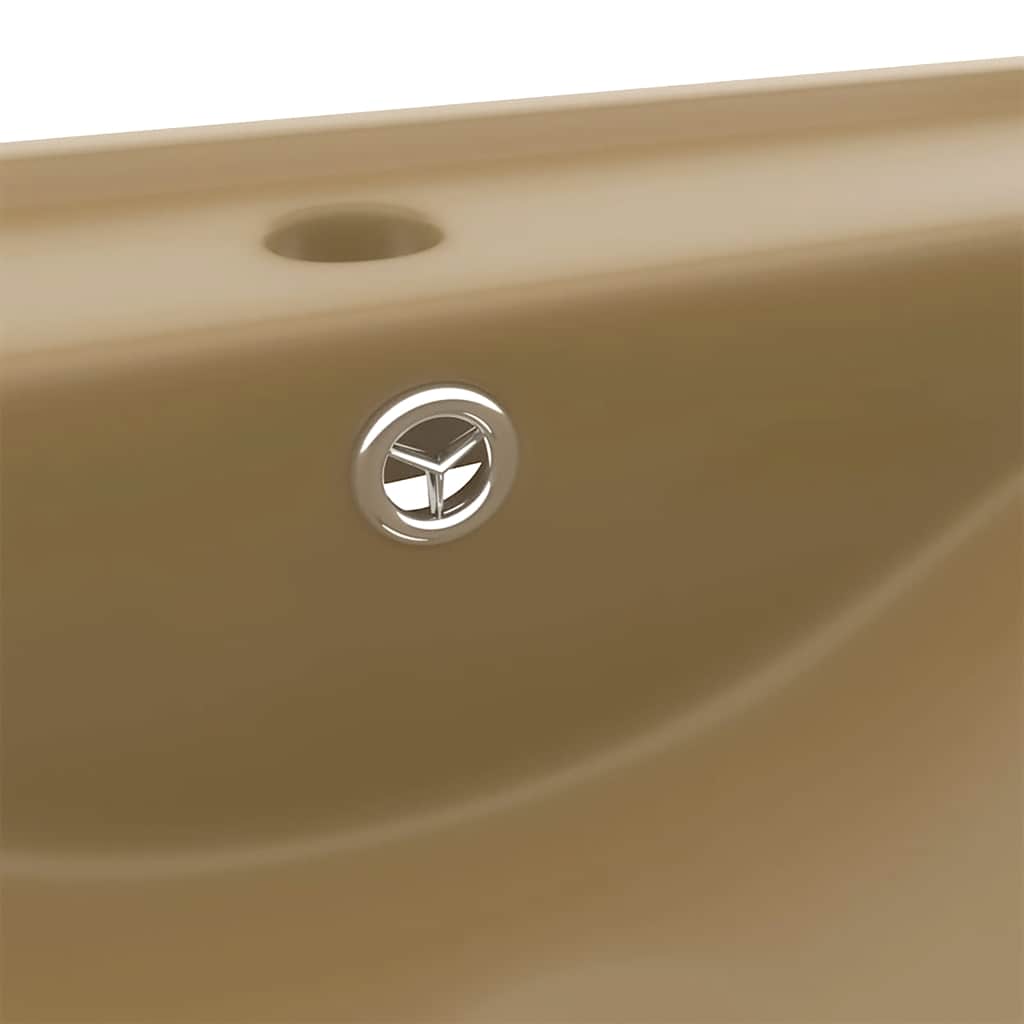 vidaXL Luxury Basin with Faucet Hole Matt Cream 60x46 cm Ceramic