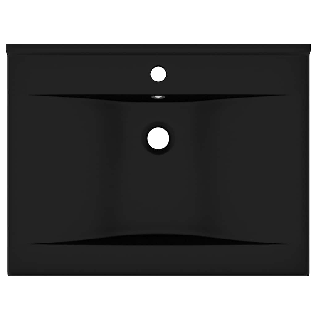 vidaXL Luxury Basin with Faucet Hole Matt Black 60x46 cm Ceramic