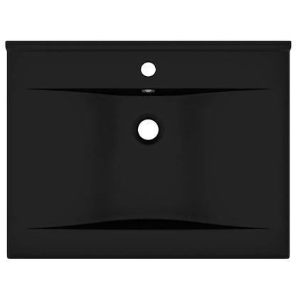 vidaXL Luxury Basin with Faucet Hole Matt Black 60x46 cm Ceramic